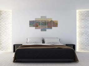 Obraz - Claude Monet, Stacks of Wheat (End of Summer) , reprodukcje (125x70 cm)