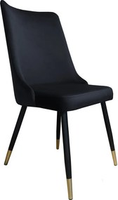 Krzesło Victor tkanina Welur noga metalowa krzesło tapicerowane premium : Kolor nogi - Czano-złota stożek, Kolor tkaniny - VELVET - MG19, Typ siedziska - Siedzisko stałe