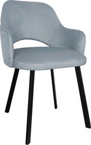 Krzesło Milano tkanina Welur noga metalowa : Kolor nogi - Czarna profil, Kolor tkaniny - VELVET - BL06, Typ siedziska - Siedzisko obrotowe 360°