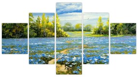 Obraz - Ścieżka w polu, obraz olejny (125x70 cm)