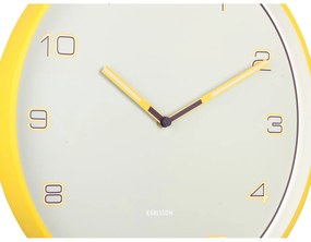 Karlsson 6013BY designerski zegar ścienny żółty, średnica  40 cm