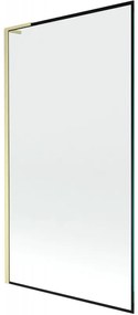 Mexen Next L parawan nawannowy 1-skrzydłowy 100 x 150 cm, czarna ramka, złoty szczotkowany - 895-100-000-03-70-55