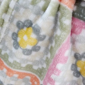 Koc z mikropluszu 130x170 cm Crochet Print Cosy – Catherine Lansfield
