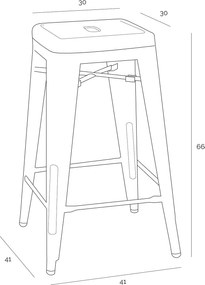 Stołek barowy Paris insp. Tolix 66 cm czarny