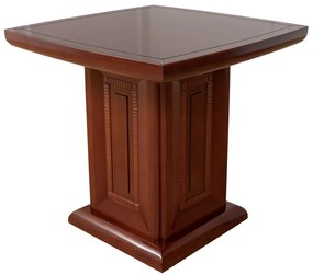 Stolik biurowy Dunkan, kwadratowy, fornirowany drewnem. Dostępne wymiary: 80x80 cm i 120x120 cm. Stolik okolicznościowy do biura. Meble gabinetowe Prestige.