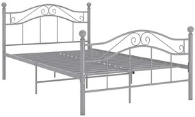 Szare metalowe łóżko w stylu loftowem 120x200 cm - Iroz