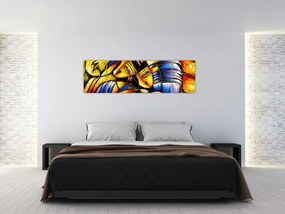 Obraz - Obraz olejny, kochankowie (170x50 cm)