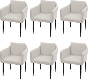 Krzesło do jadalni MCW-H93 (zestaw 6 sztuk),  tkanina/tekstylia kremowo-beżowy