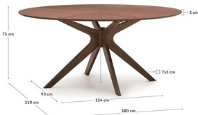 Stół z blatem w dekorze orzecha 110x180 cm Naanim – Kave Home