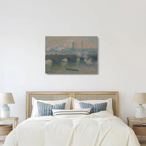 Obraz na szkle - Claude Monet, Waterloo Bridge, Gray Day, reprodukcje (70x50 cm)
