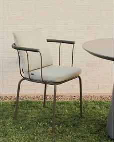 Zielono-beżowe metalowe krzesło ogrodowe Salguer – Kave Home