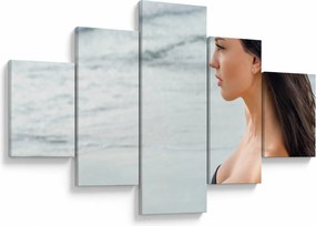 Obraz kobiety na plaży (125x70 cm)