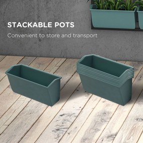 Outsunny Stolik na kwiaty z 8 skrzynkami do sadzenia, stosowalny, odporny na warunki atmosferyczne, 52,5 x 14 x 90 cm, Szary + Czarny