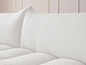 Biały narożnik z materiału bouclé (lewostronny/z szezlongiem) Azra – Bobochic Paris