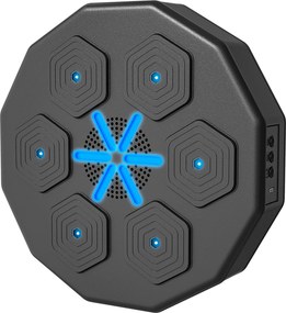 SPORTNOW Trener bokserski z funkcją muzyki, Bluetooth, migające punkty, montaż na ścianie, skóra ekologiczna, Czarny