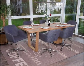 Krzesło do jadalni MCW-A74 (zestaw 6 sztuk), tekstylny, szary