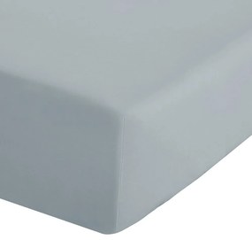 Szaroniebieskie prześcieradło z perkalu z gumką 135x190 cm Easy Iron Percale – Catherine Lansfield