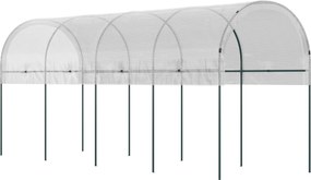 Outsunny Daszek ochronny dla roślin, półokrągły dach, stalowy stelaż, wytrzymała plandeka, biały, 4x1,2x1,7m | Aosom PL