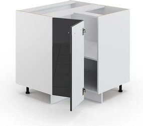 Szafka narożna antracyt wysoki połysk 80.5x60x82 fame-line