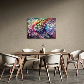 Obraz na szkle - Kolorowa rybka (70x50 cm)