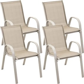 Beżowy zestaw krzeseł na taras M3-C57