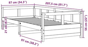 Sosnowe pojedyncze łóżko w naturalnym kolorze 80x200 - Nulsa 3X