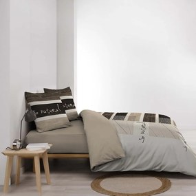 Brązowa bawełniana pościel dwuosobowa 200x200 cm So Natural – douceur d'intérieur