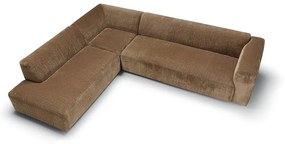 Brązowy aksamitny narożnik (lewostronny) Annie – Sits