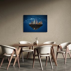 Obraz - Wielkie miasto unoszące się w kosmosie (70x50 cm)