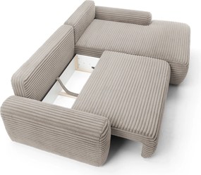 Masseno Narożnik OSSO z funkcją spania i pojemnikiem na pościel Narozniki L, Rozkładana sofa - Brązowy, AMBIENCE 05