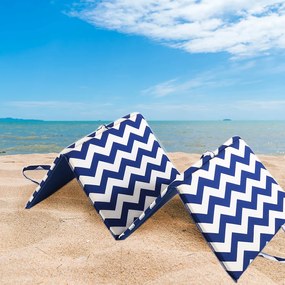 Leżak plażowy VLNKY 137x49 cm, niebiesko-biały