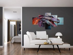 Obraz - Ilustracja przedstawiająca smoka (125x70 cm)