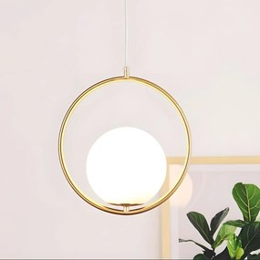 Lampa Sufitowa Wisząca Szklana Kula  G109-1W Złota