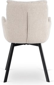 Krzesło Tapicerowane Obrotowe do Salonu CORTADO Beżowe Nowoczesne