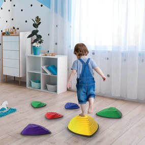 AIYAPLAY Zestaw 6 kamieni, antypоślizgowy design, do użytku wewnętrznego i zewnętrznego, łatwe do układania, kolorowe