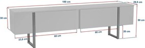 Szafka pod TV w dekorze orzecha w ciemnym naturalnym kolorze 180x50x29,5 cm Serenity – Kalune Design