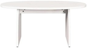 Biały owalny stolik kawowy z drewna R3-P25