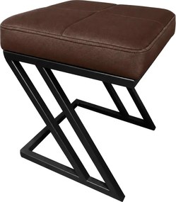Pufa ZETA LOFT ławka taboret podnóżek metal eko-skóra : Kolor nogi - Czarna, Kolor tkaniny - EKO-SKÓRA - 2D, Typ tkaniny - Eko-skóra