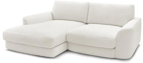 Biały narożnik z materiału bouclé (lewostronny/z szezlongiem) Leonore – Bobochic Paris