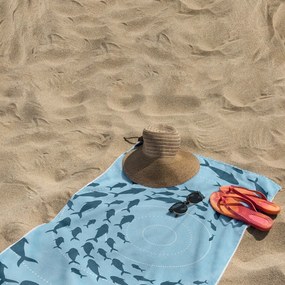 Niebieski ręcznik plażowy 90x180 cm Shoal – DecoKing