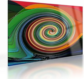 Obraz na szkle - abstrakcyjny obraz - kolorowa spirala (70x50 cm)