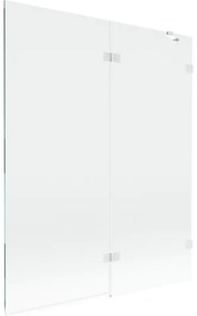 Mexen Lunar parawan nawannowy 2-skrzydłowy prawy 140 x 150 cm, transparent, biały - 897-140-100-20-00-P