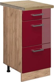 Szafka dolna do kuchni czerwony połysk 40x60x81.6 r-line