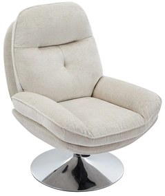 Fotel obrotowy z beżową teksturowaną tapicerką - ILMACA