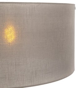 Lampa wisząca biała klosz szarobrązowy 50cm - Combi Nowoczesny Oswietlenie wewnetrzne