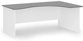 Biurko narożne PRIMO WHITE, 1800 x 1200 mm, prawe, biały/grafit