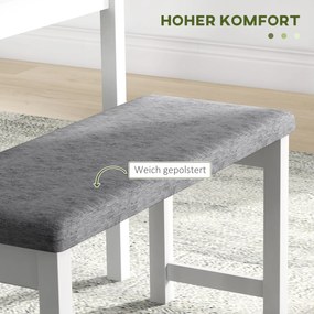 HOMCOM Zestaw mebli do jadalni stół z tapicerowanymi krzesłami i ławką 4 części komfortowy | Aosom PL