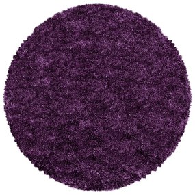 Ciemnofioletowy okrągły dywan ø 200 cm Fluffy – Ayyildiz Carpets