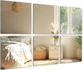 Kwadratowe płytki lustrzane samoprzylepne