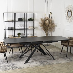 Rozkładany stół z ceramicznym blatem Maxime 160-240 cm czarny marmur